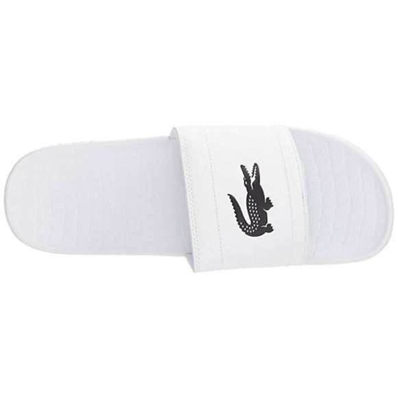 Lacoste Men's Big Croc Logo Slides White New - Picture 3 of 3